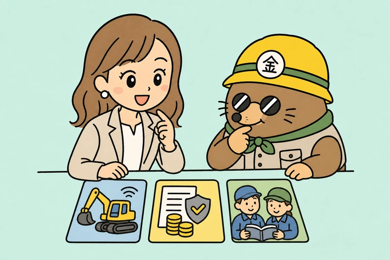 尼崎市の補助金2026|省力化・融資・人材の支援を確認の解説イラスト