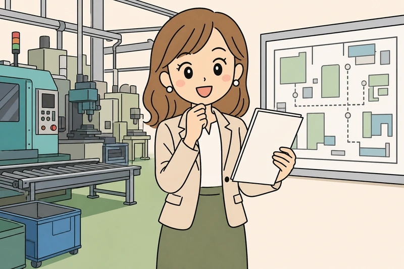 設備導入の対象者と生産性向上の伝え方の解説イラスト