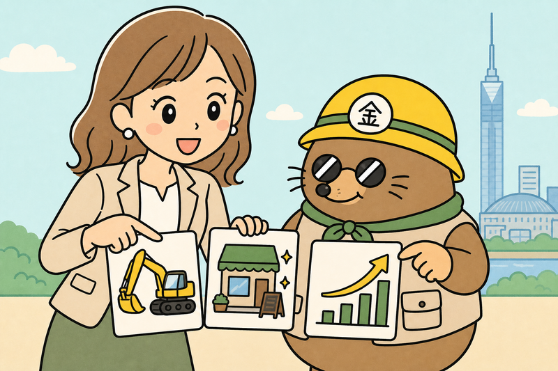 福岡市 補助金 個人事業主の設備・創業・経営支援を比べる女社長とざくざ君