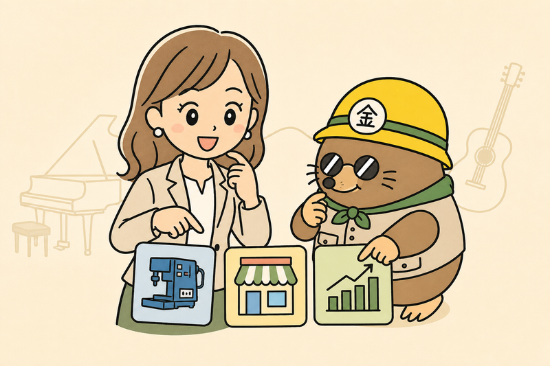 浜松市の代表的な支援制度を比べる女社長とざくざ君