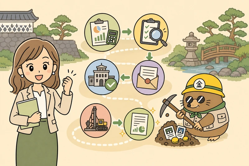 計画認定から実績報告まで|設備を先に買わないの解説イラスト