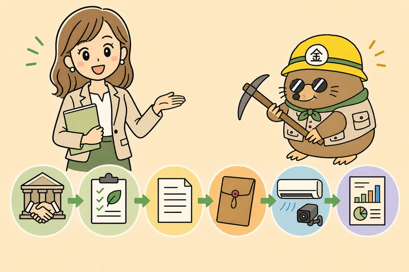 申請から実績報告まで|順番を間違えない方法の解説イラスト