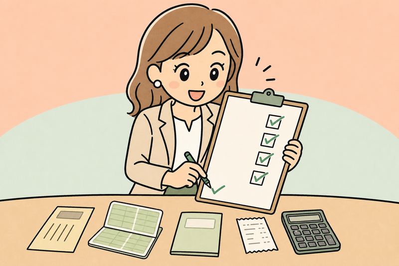 給付金の申告前チェックリストを確認する女社長