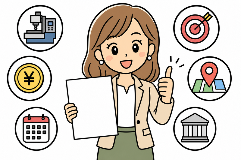 設備投資メモの6項目を整理する女性社長