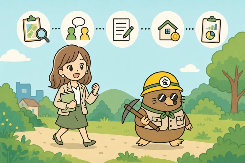 申請前から入金まで｜失敗しない5つの手順の解説イラスト