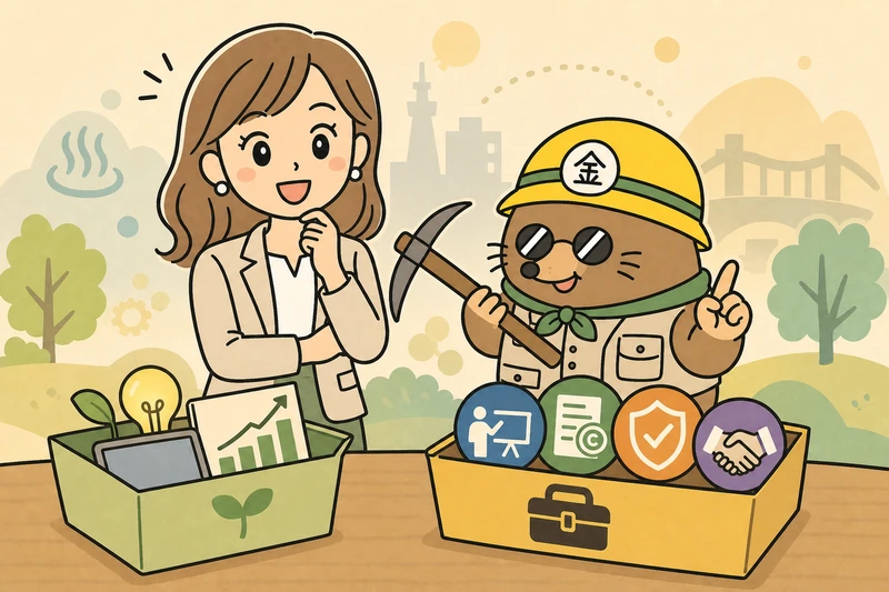 大分市 補助金 大分市 補助金2026|創業と経営力強化の支援の解説イラスト