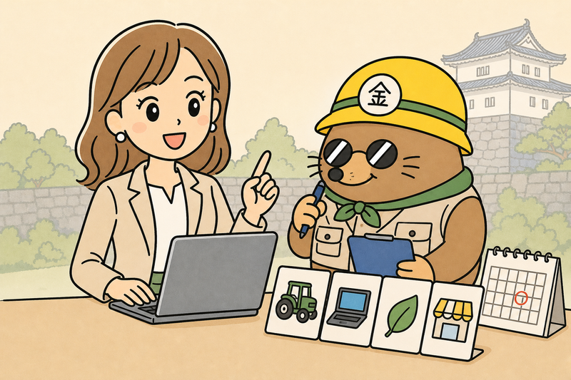 仙台市の補助金申請を契約前に進める女社長とざくざ君