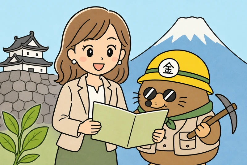 静岡市の補助金2026を調べる女社長とざくざ君