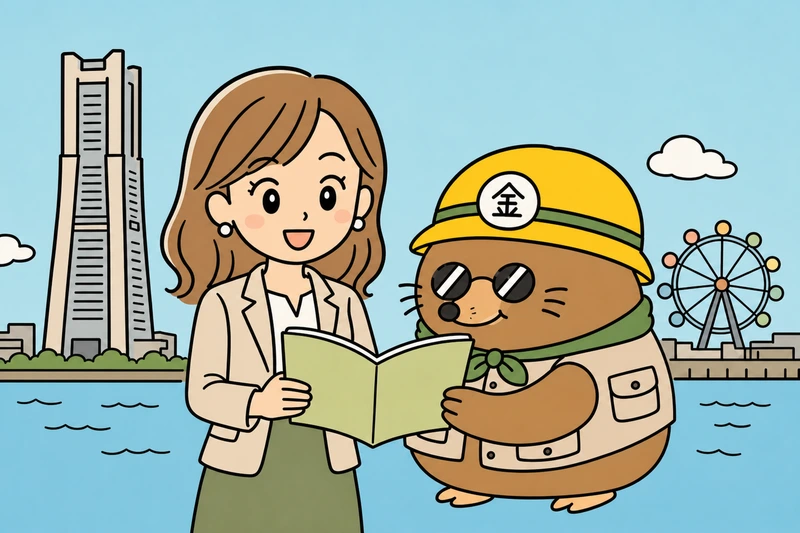横浜市の支援制度を調べる女社長と正本どおりのざくざ君