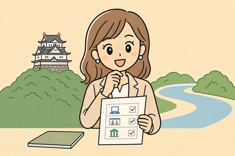 岐阜市の補助金2026|DX・販路・融資を確認の解説イラスト