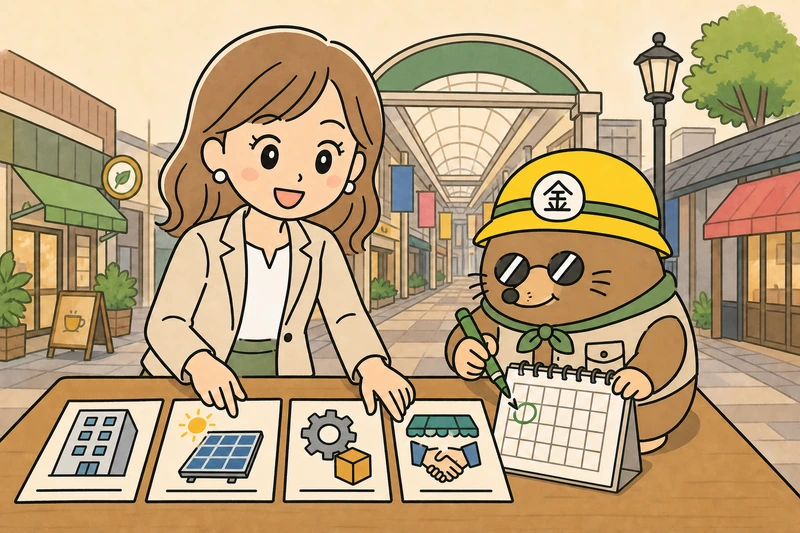 枚方市の補助金2026｜創業・省エネ・販路支援を確認の解説イラスト
