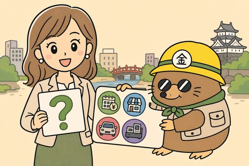 岡崎市の補助金・融資でよくある質問の解説イラスト