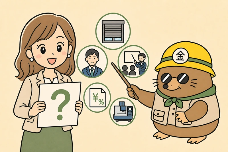 吹田市の補助金でよくある質問の解説イラスト