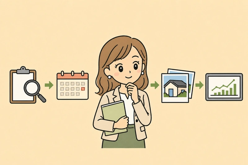 契約前から実績報告まで｜富山市での進め方の解説イラスト